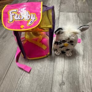 Vintage Must Have Furby Backpacl and Dalmatian Spotted Furby 1998